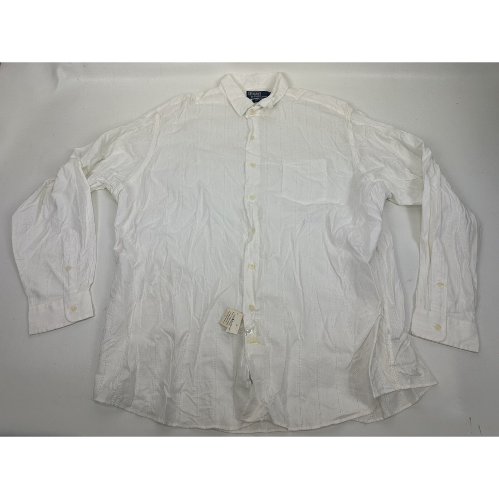 Polo Ralph Lauren Men's Chapman 100% Cotton L/S Button Shirt Ivory White XXL NWT